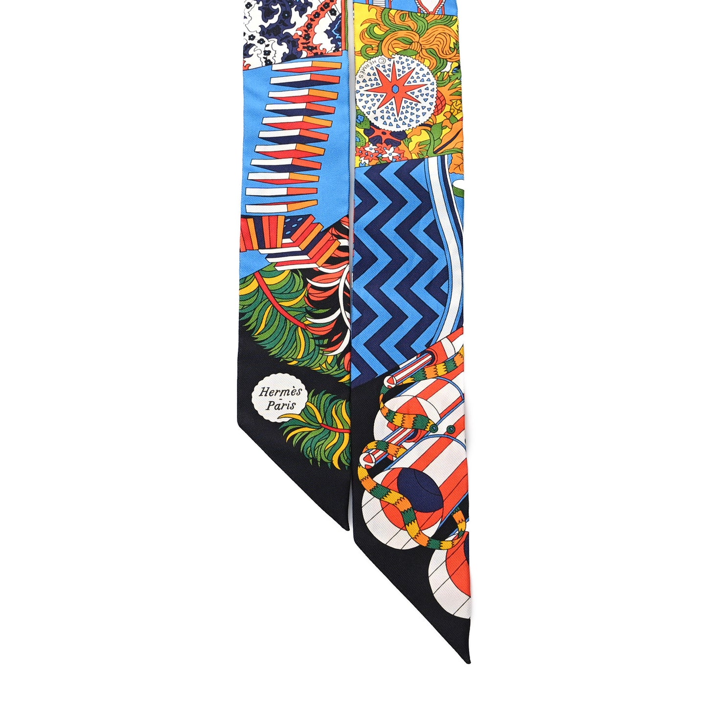 Silk De l'Ombrelle Aux Duels Sticker Twilly Black Bleu Jaune Vif