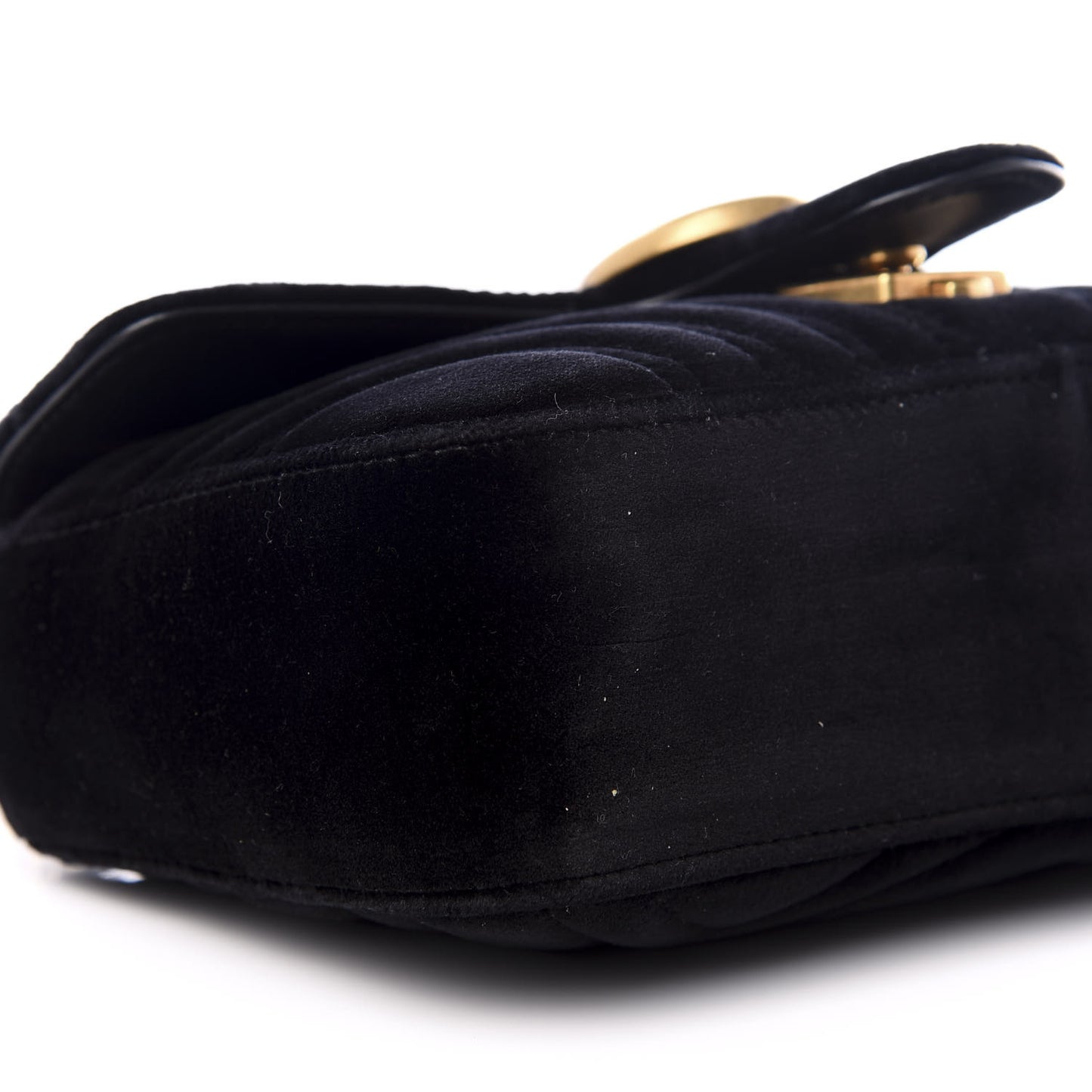Velvet Matelasse Mini GG Marmont Shoulder Bag Black