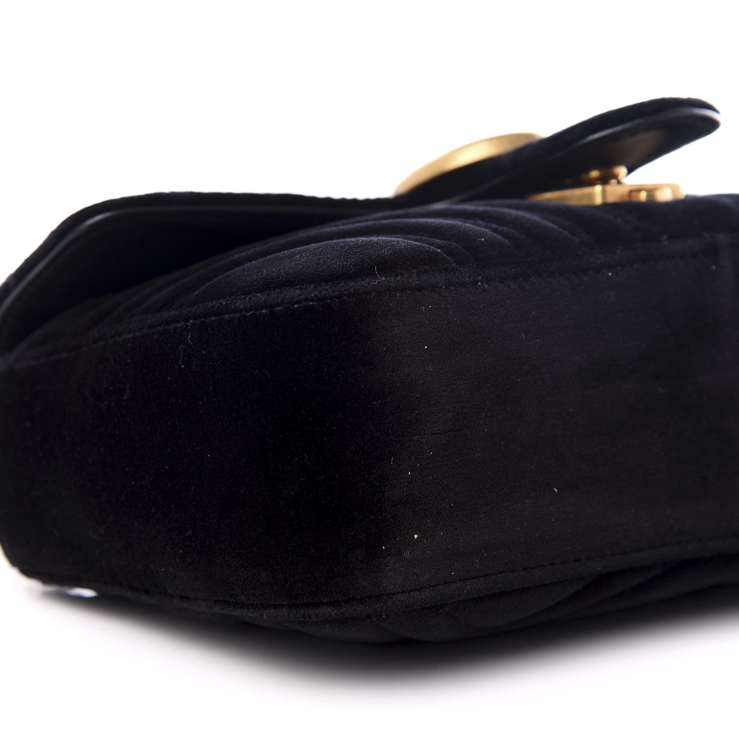 Gucci Velvet Matelasse Mini GG Marmont Shoulder Bag Black 6 of 8