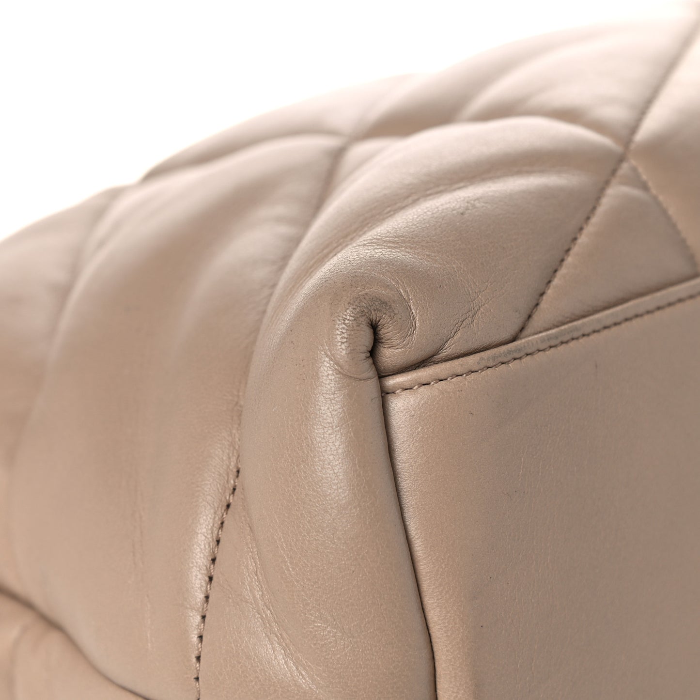 Lambskin Quilted Medium Loulou Puffer Monogram Chain Satchel Dark Beige