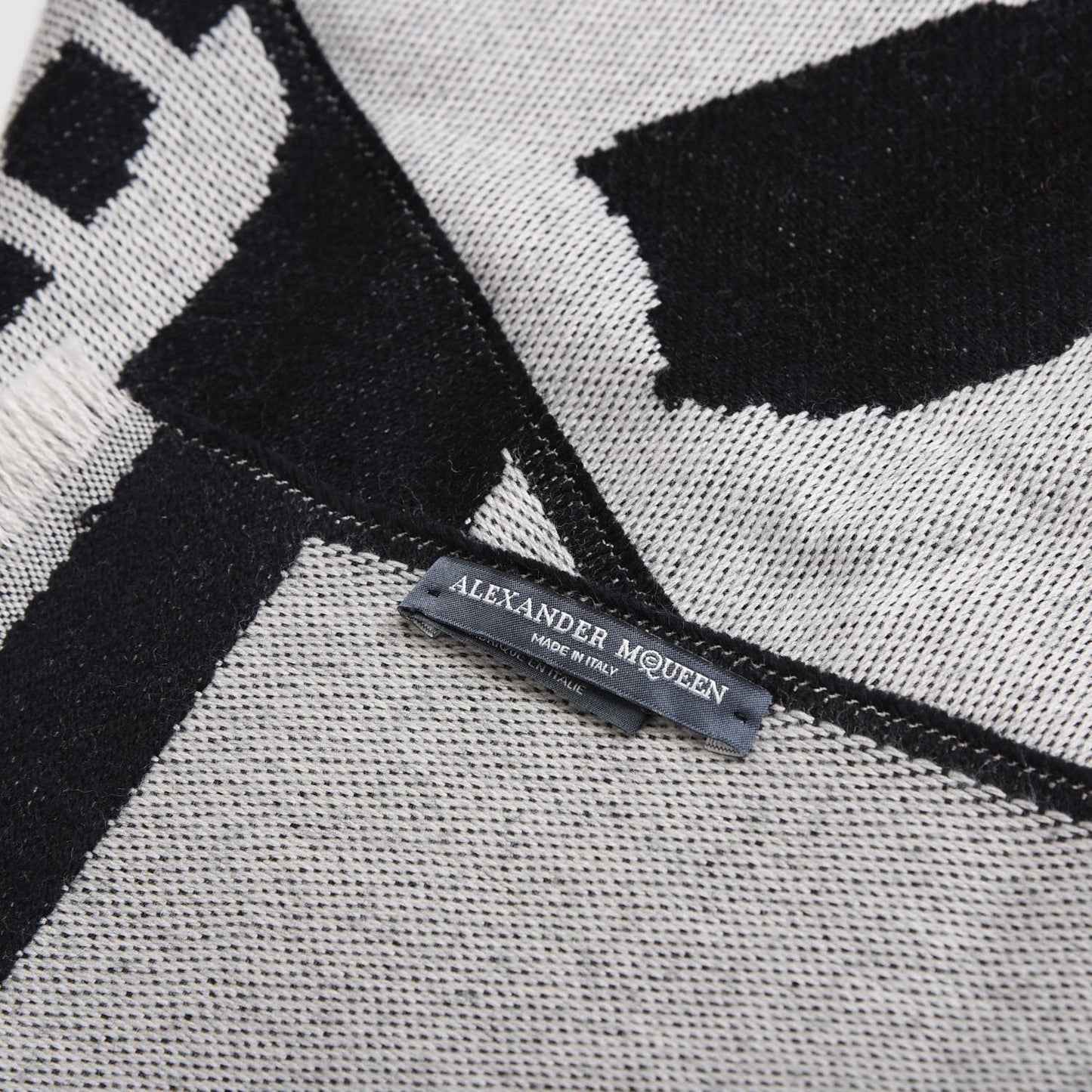 Wool Oversized Skull Scarf Grey