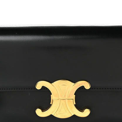 Celine Shiny Calfskin Triomphe Shoulder Bag Black 8 of 10