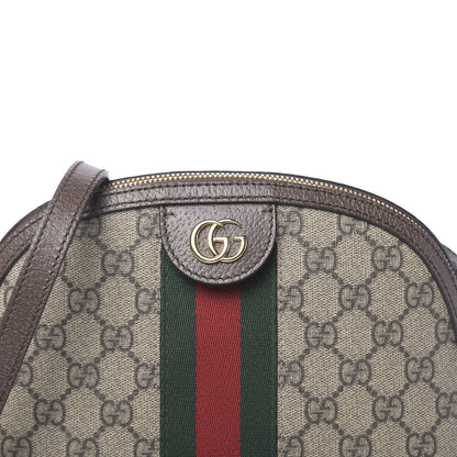 Gucci GG Supreme Monogram Textured Dollar Calfskin Web Small Ophidia Dome Shoulder Bag Beige Ebony New Acero 10 of 10