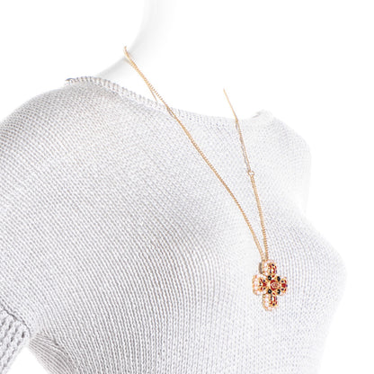 Chanel Gripoix Poured Glass Pearl Maltese Cross Necklace Gold 2 of 7