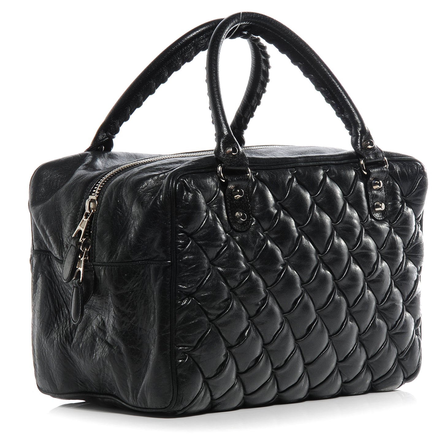 Chevre Quilted Matelasse MM Black