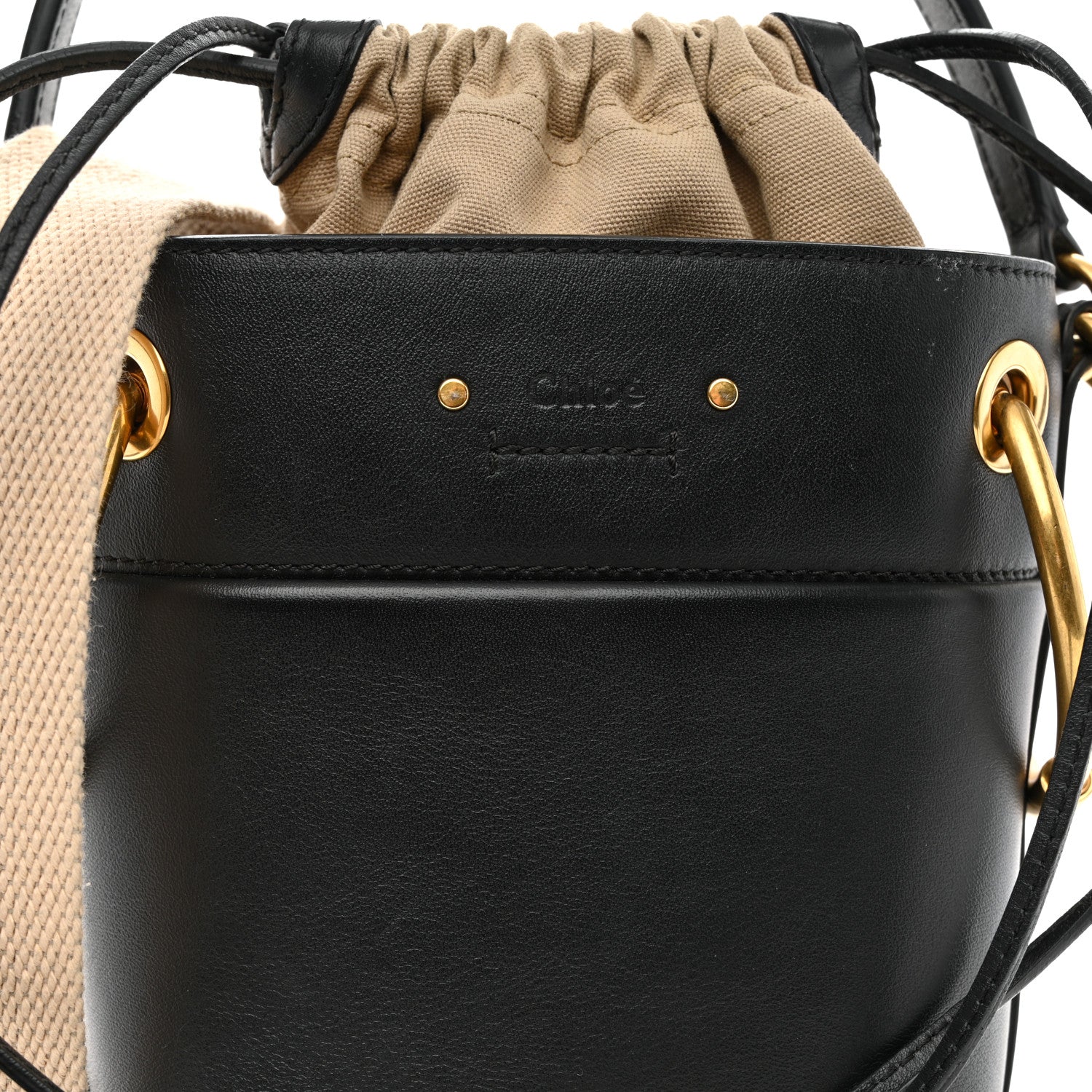 Chloe Smooth Calfskin Mini Roy Bucket Bag Black 7 of 11