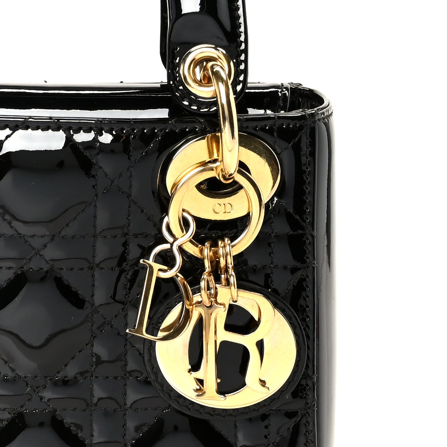 Christian Dior Patent Cannage Mini Lady Dior Black 7 of 9