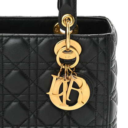 Christian Dior Lambskin Cannage Medium Lady Dior Black 8 of 11