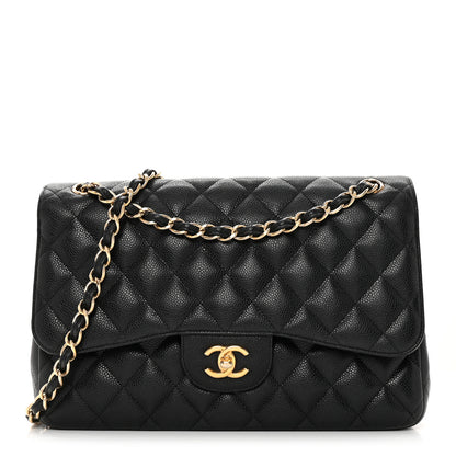 Chanel Caviar Quilted Jumbo Double Flap Black 1 of 16