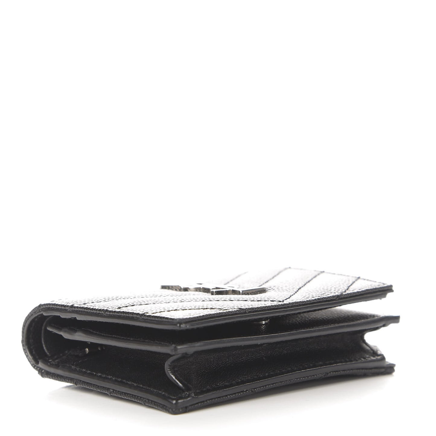 Grain De Poudre Matelasse Chevron Monogram Card Case Black