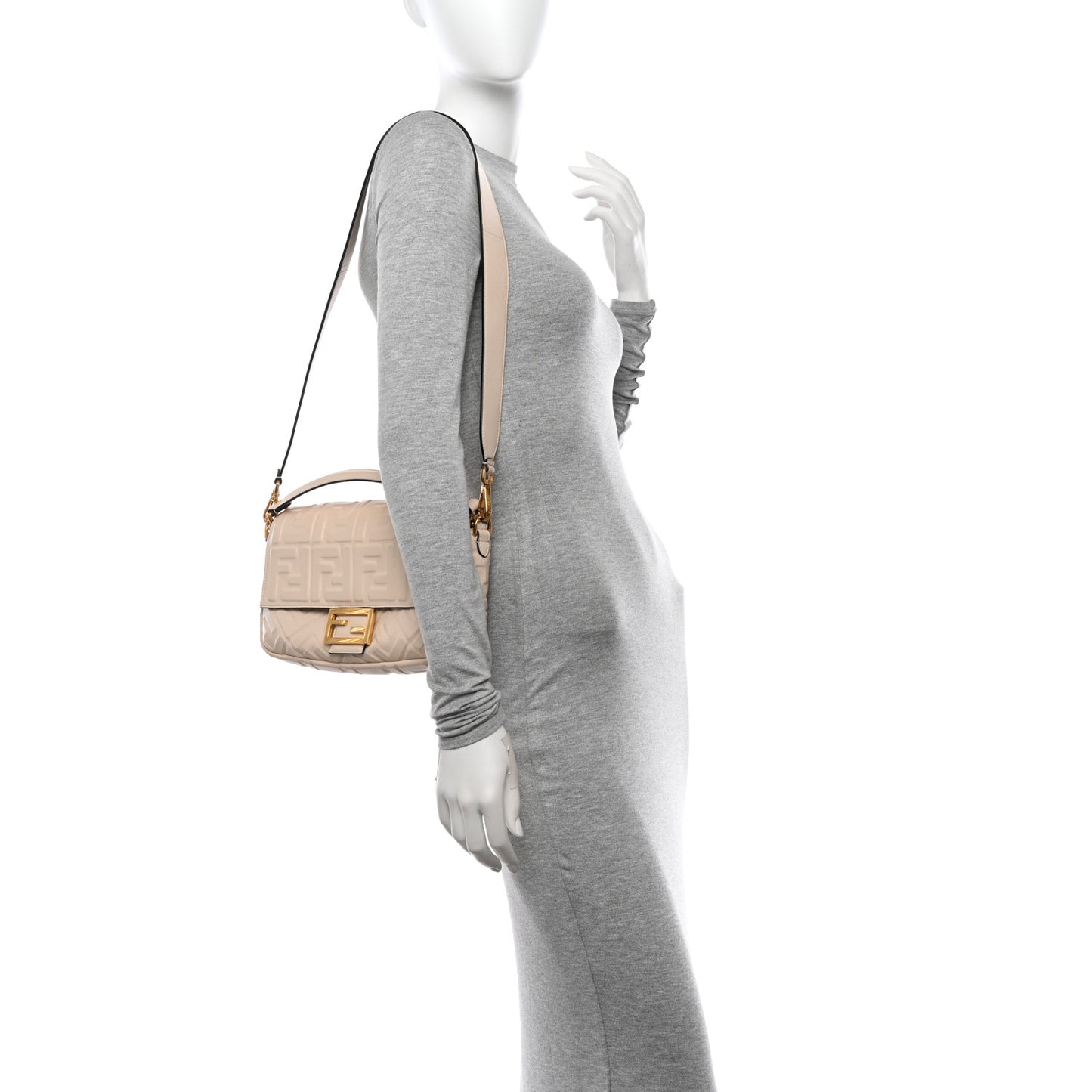 Nappa FF 1974 Embossed Baguette Camelia