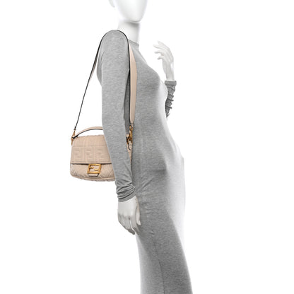 Fendi Nappa FF 1974 Embossed Baguette Camelia 2 of 11