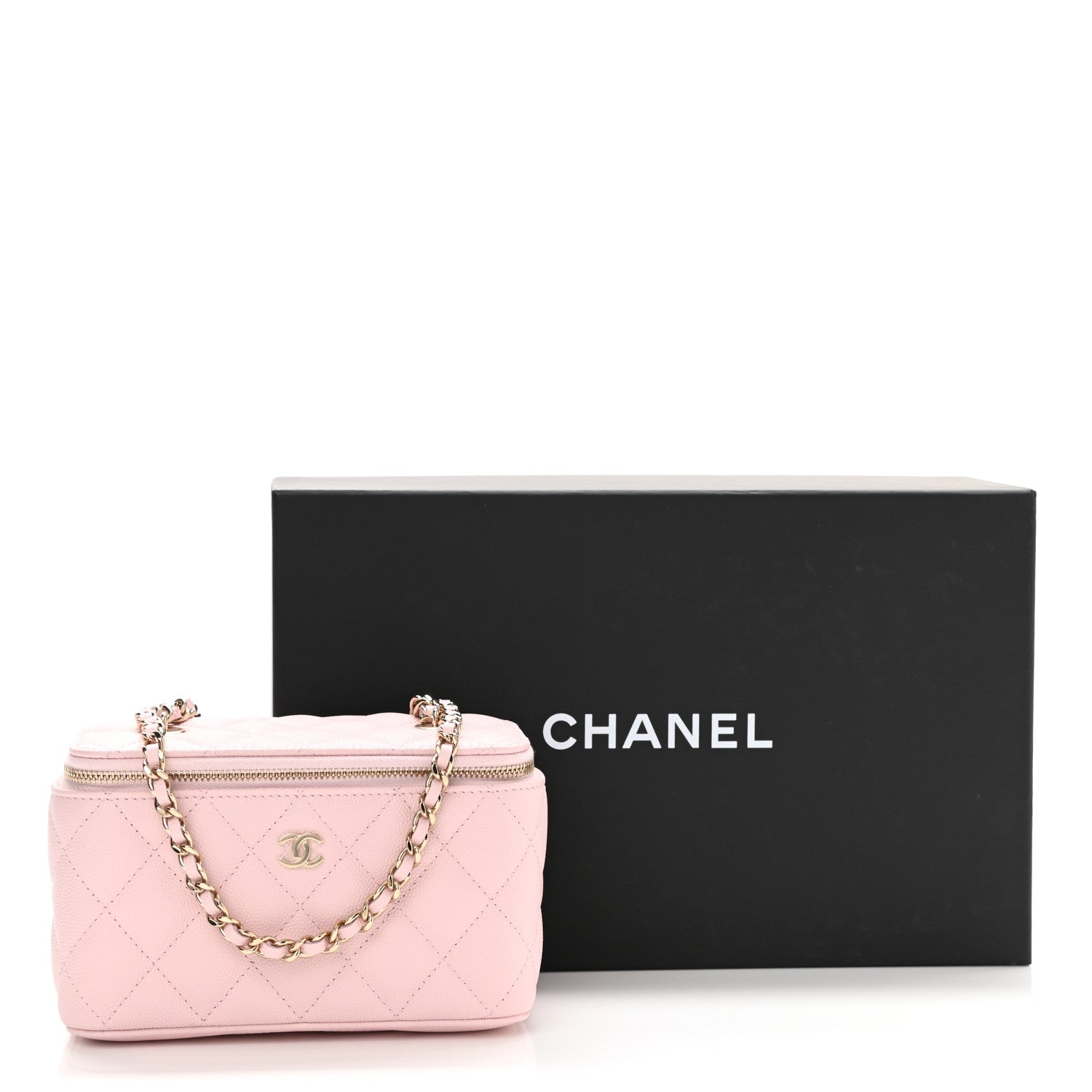Chanel Caviar Quilted Small Vanity Case With Chain Light Pink 12 of 12