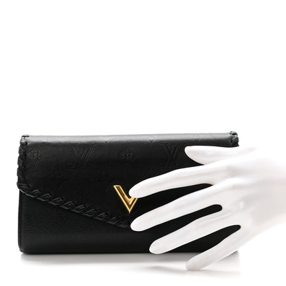 Louis Vuitton Monogram Cuir Plume Very Wallet Black 2 of 6