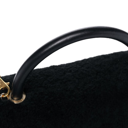 Chanel Shearling Lambskin Medium Coco Handle Flap Black 15 of 19