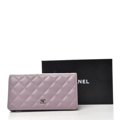 Chanel Lambskin Quilted Yen Wallet Light Purple 11 of 11