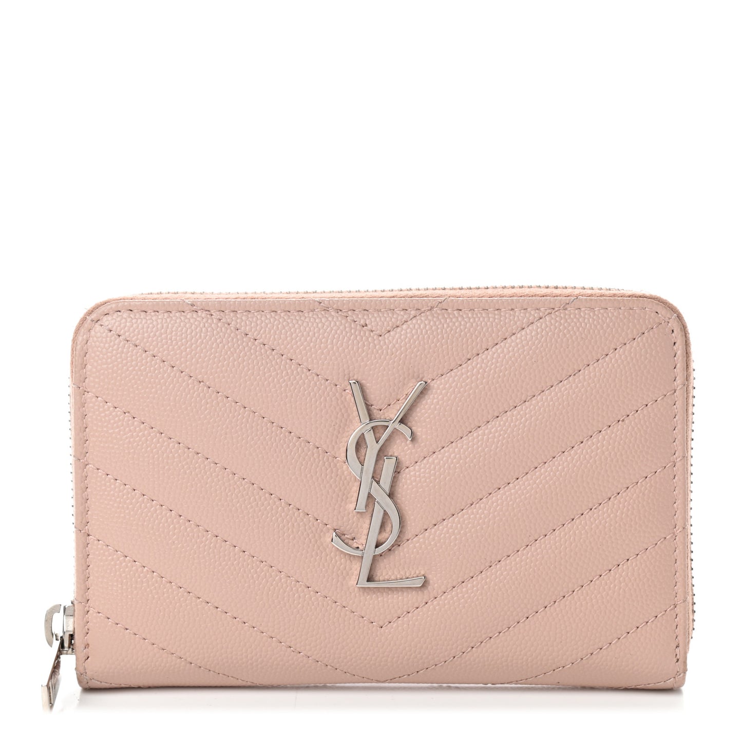 Grain De Poudre Matelasse Chevron Monogram Zip Around Wallet Pink