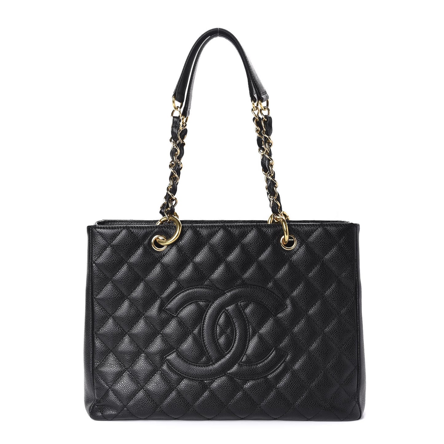 Caviar Quilted Grand Shopping Tote GST Black