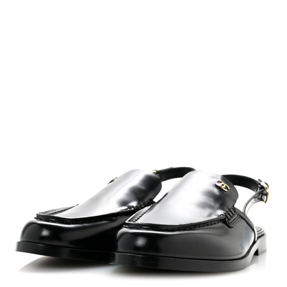 Chanel Shiny Calfskin Slingback Loafers 39.5 Black 4 of 12