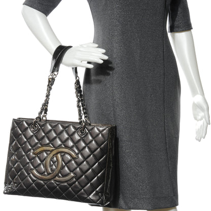 Chanel Patent Grand Shopping Tote GST Grey 2 of 7