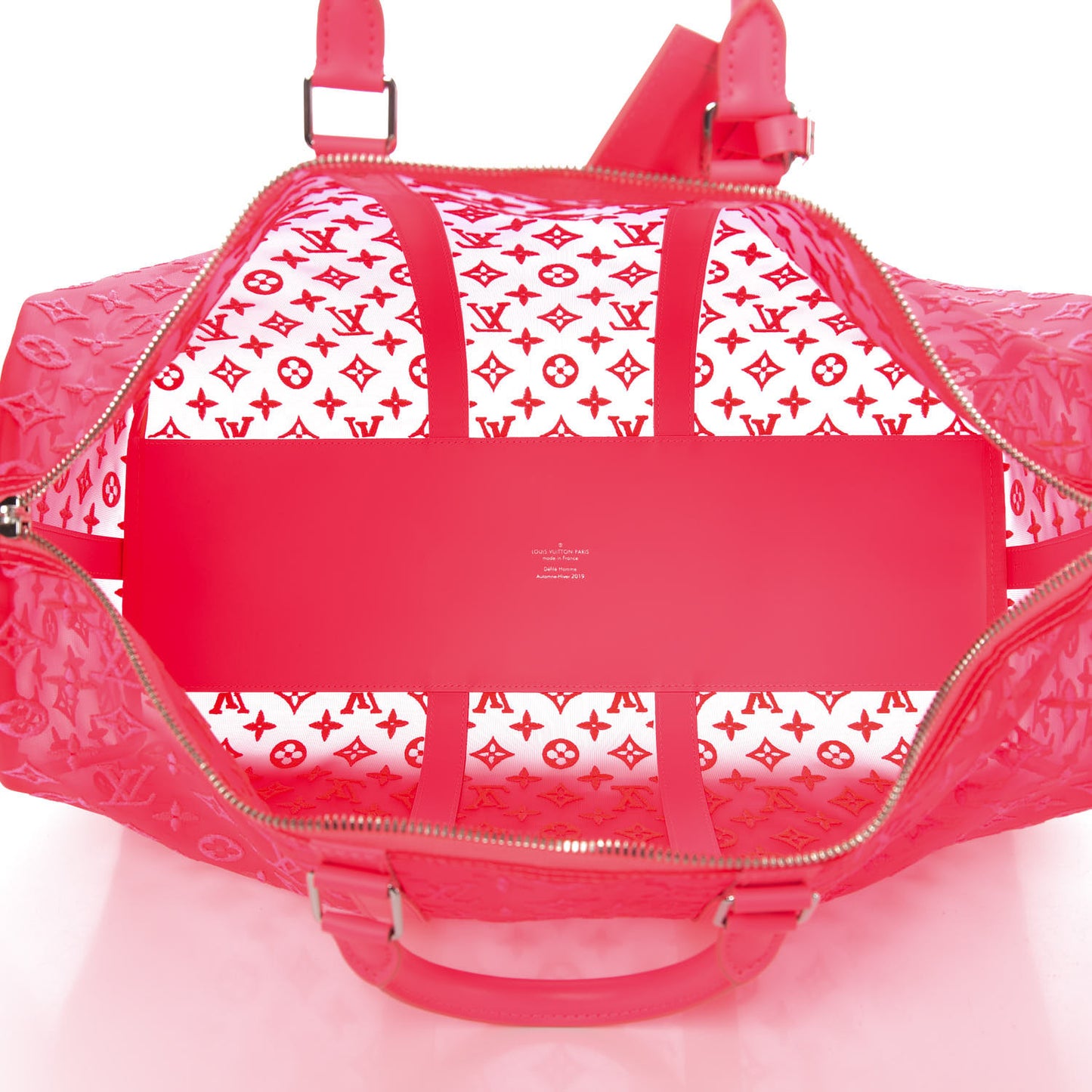 Monogram Fluo See Through Keepall Bandouliere 50 Rose