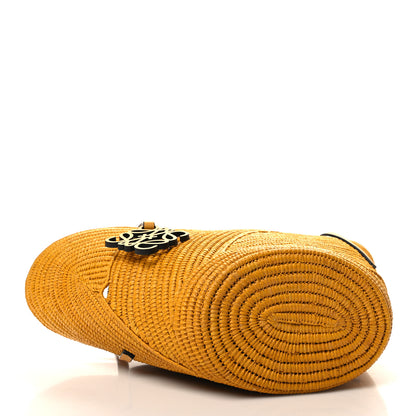 Loewe Calfskin Raffia Paulas Ibiza Petal Basket Tote Bag Ochre 4 of 10