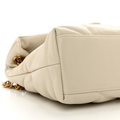 Saint Laurent Lambskin Quilted Small Loulou Puffer Monogram Chain Satchel Crema Soft 9 of 10