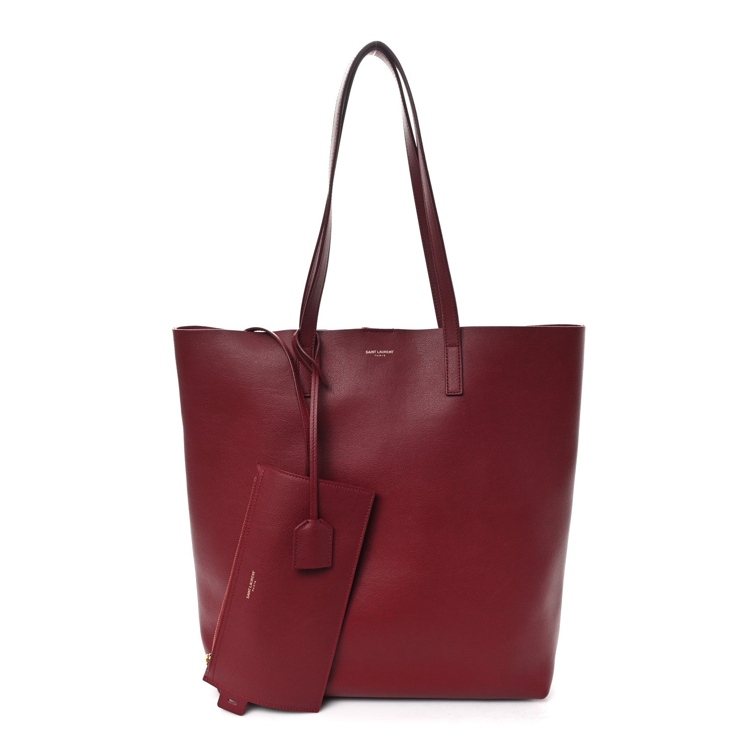 Saint Laurent Calfskin Medium Shopping Tote Bordeaux 1879285
