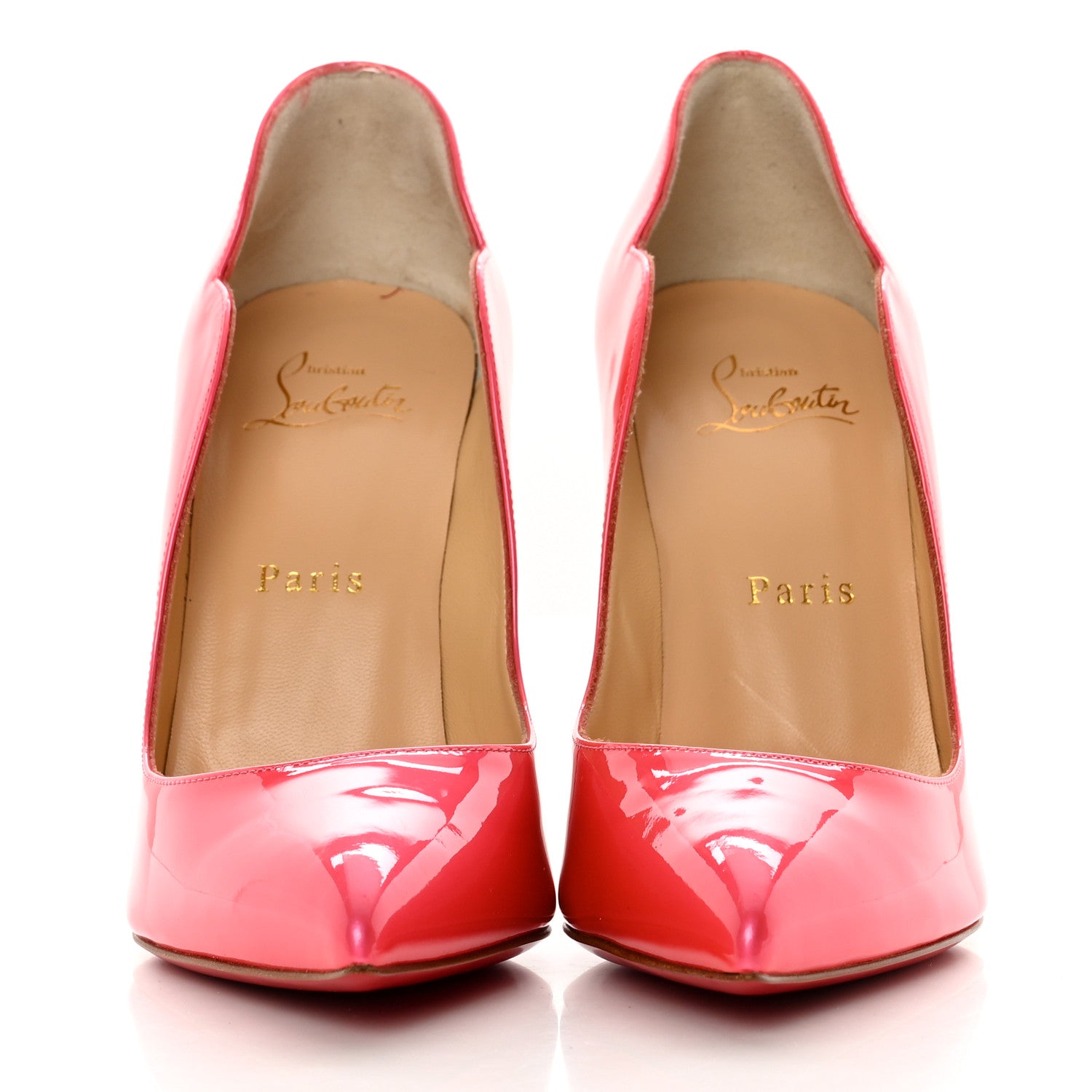 Christian Louboutin Metallic Patent Fluo Hot Chick 100 Pumps 38 Florida 2 of 10
