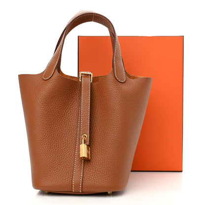 Hermes Taurillon Clemence Picotin Lock 18 PM Gold 11 of 11