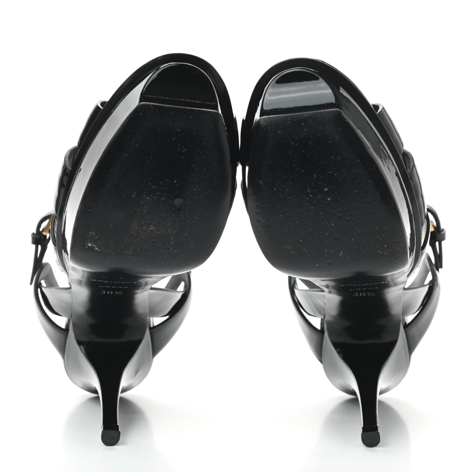 Saint Laurent Patent Tribute 75 Platform Sandals 38.5 Black 5 of 6