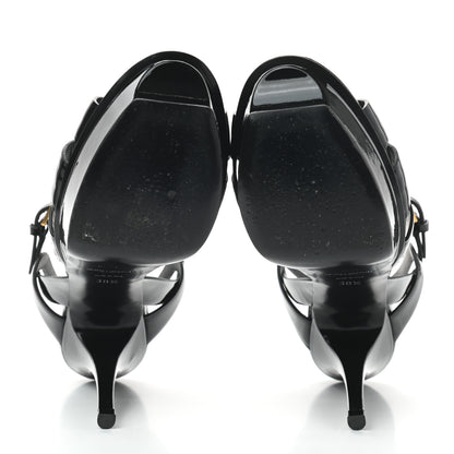 Saint Laurent Patent Tribute 75 Platform Sandals 38.5 Black 5 of 6