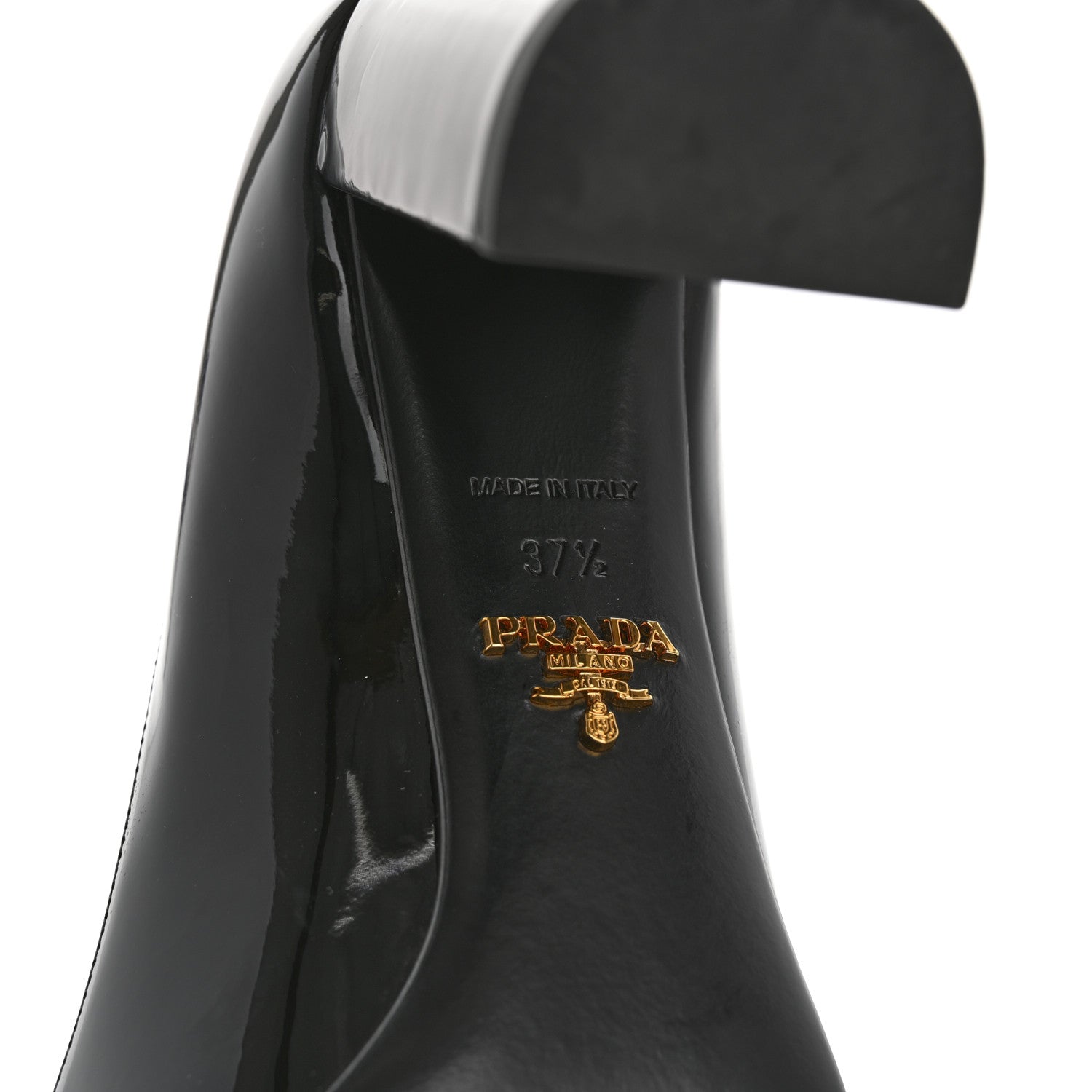 Prada Vernice Block Heel 55mm Pumps 37.5 Black 8 of 9