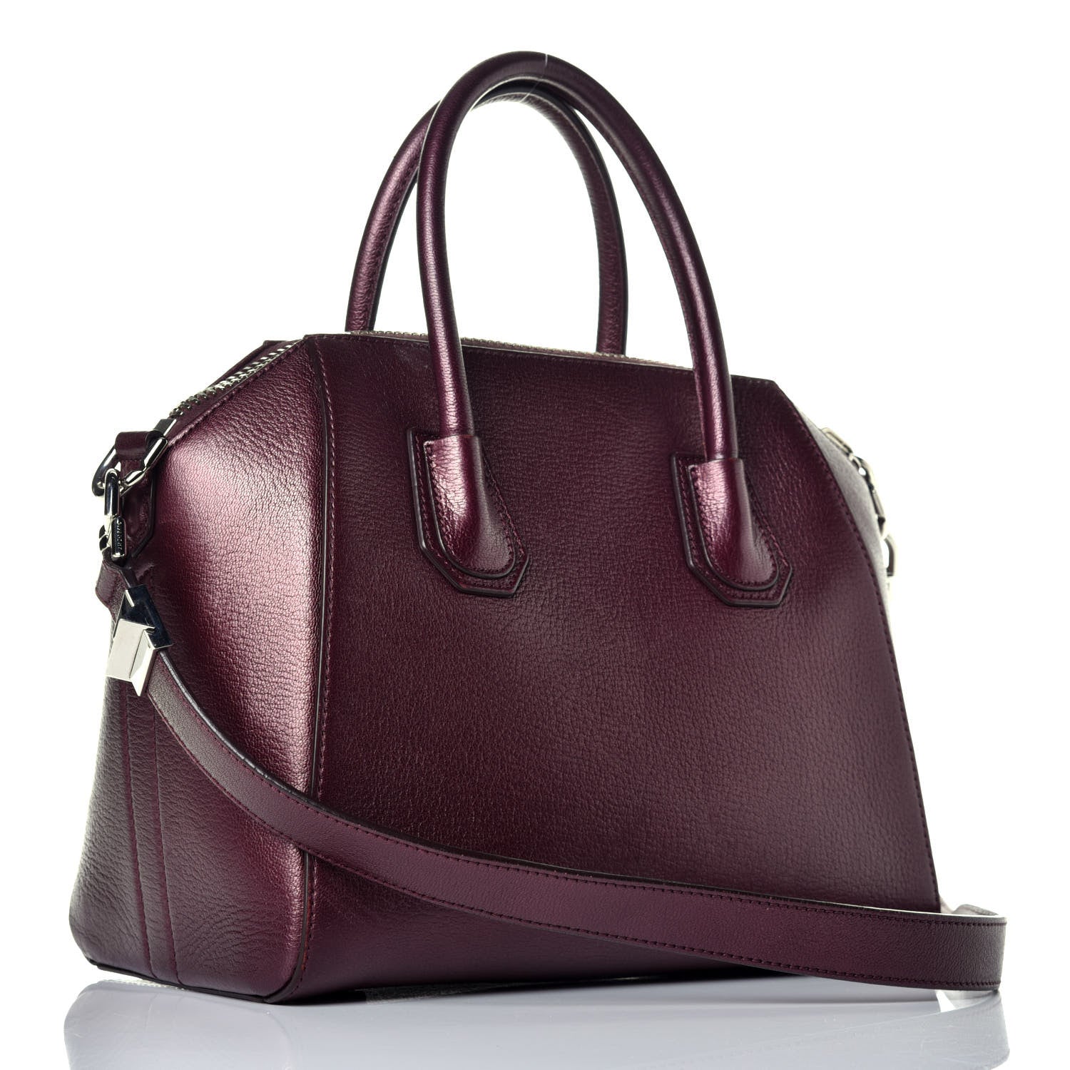 Givenchy Metallic Sugar Goatskin Small Antigona Oxblood 4 of 9