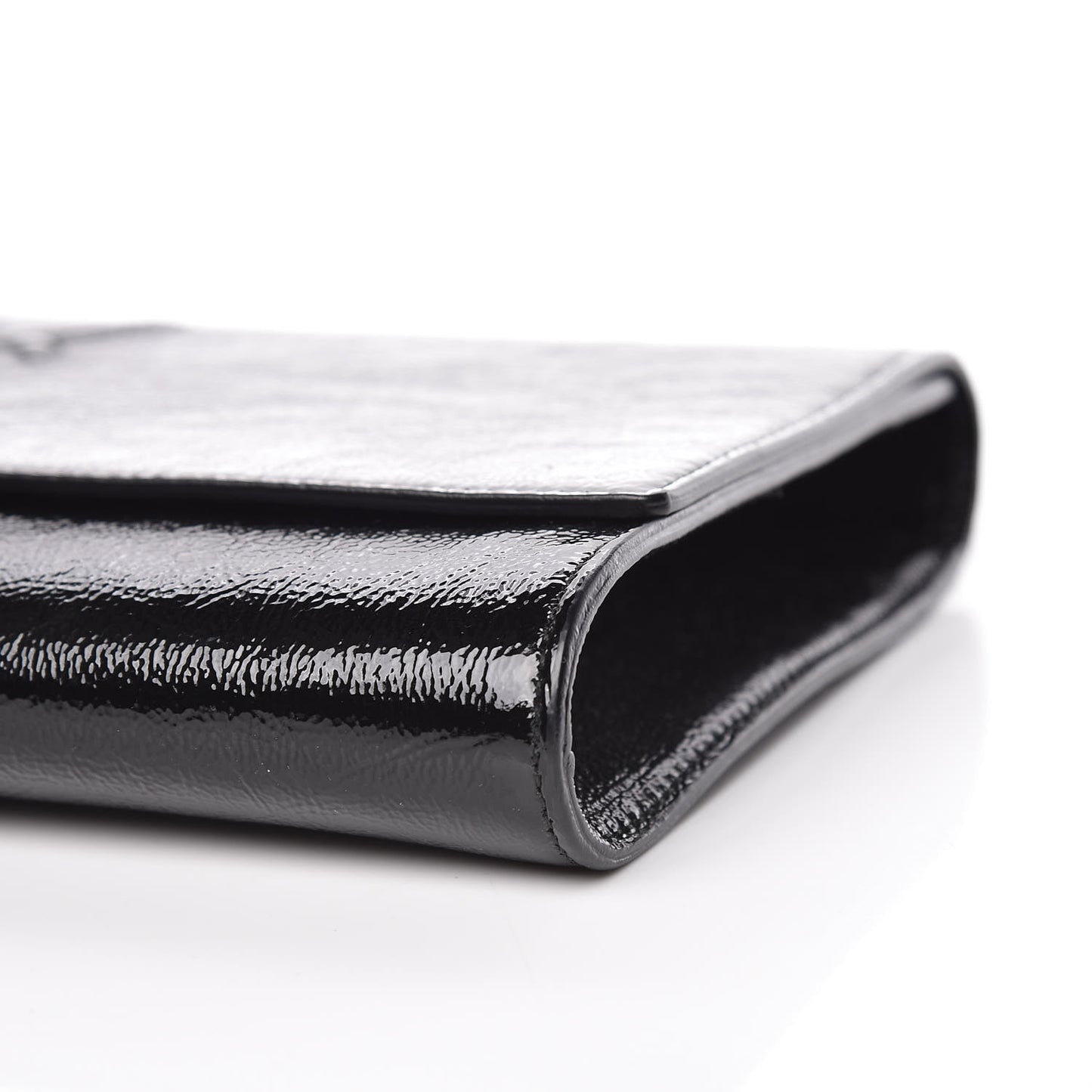 Textured Patent Monogram Large Belle De Jour Clutch Black