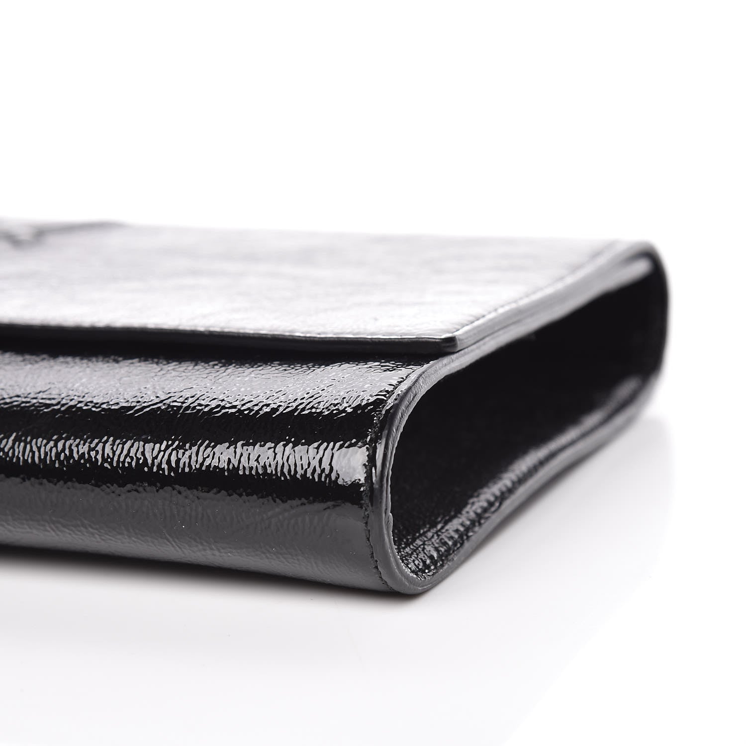 Saint Laurent Textured Patent Monogram Large Belle De Jour Clutch Black 9 of 9