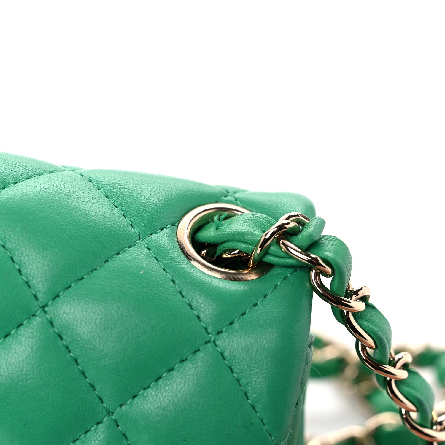 Chanel Lambskin Quilted Mini Square Flap Green 14 of 18