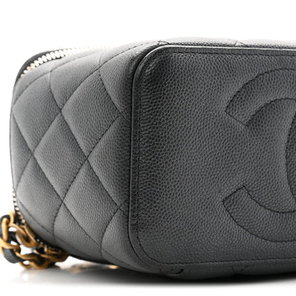 Chanel Pearly Caviar Quilted Fit For You Small Vanity Case With Chain Black 9 of 10