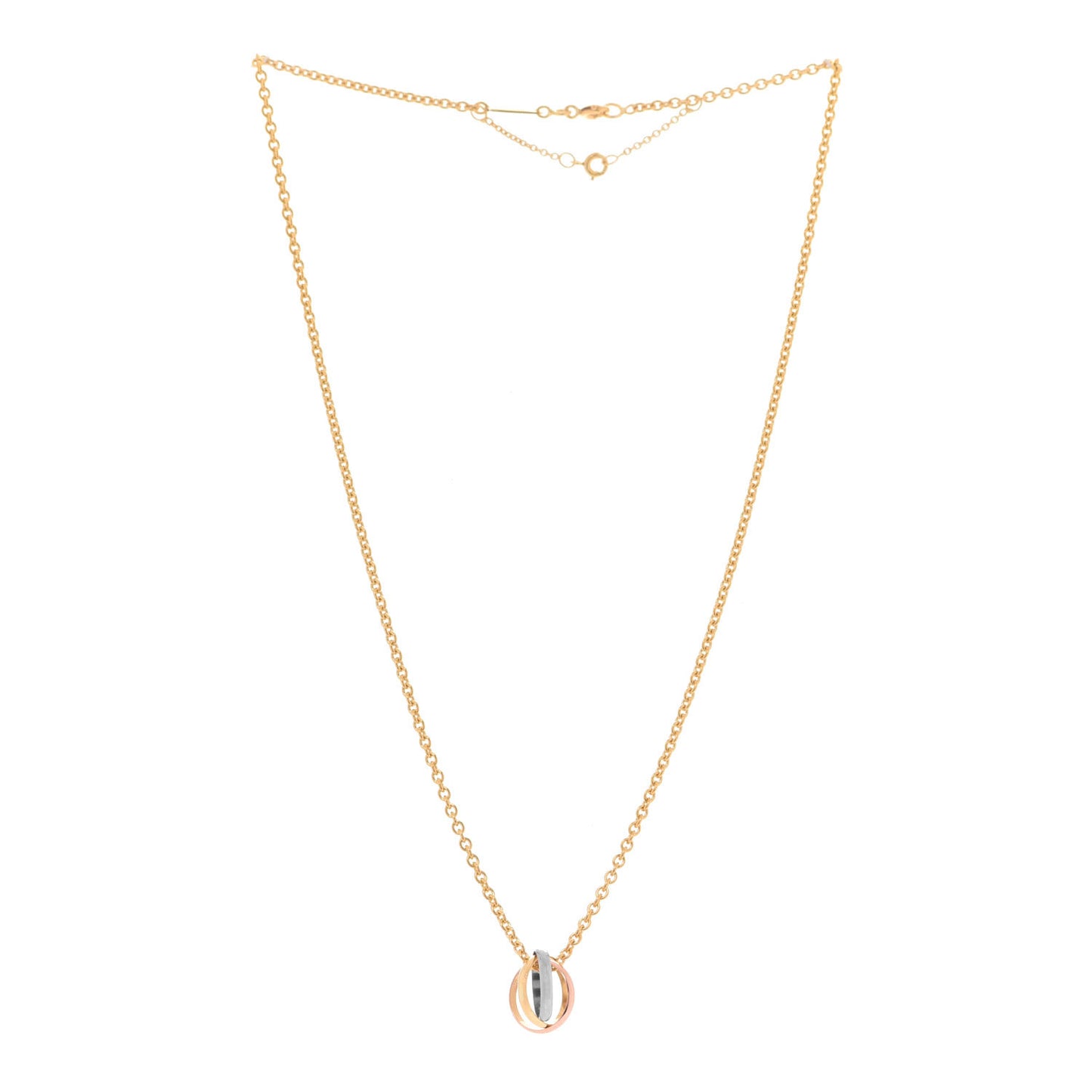18K Pink Yellow White Gold Baby Trinity Pendant Necklace