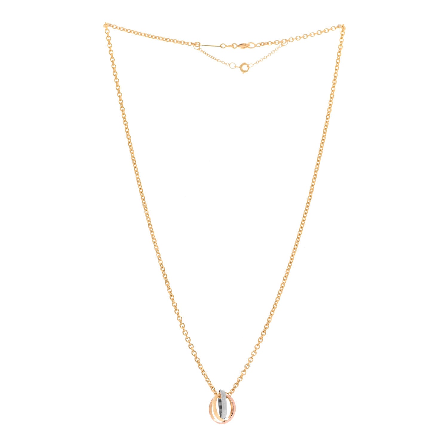 Cartier 18K Pink Yellow White Gold Baby Trinity Pendant Necklace 3 of 5