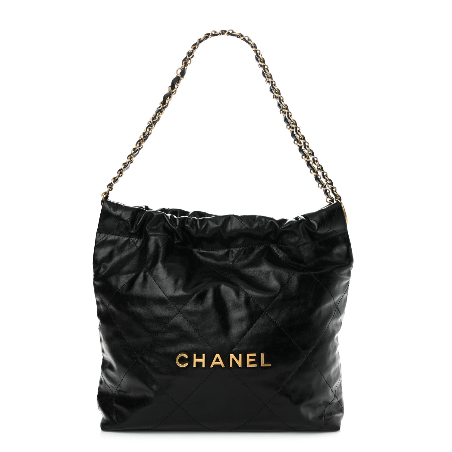 Chanel Shiny Calfskin Quilted Small Chanel 22 Black 1 of 11