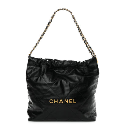 Chanel Shiny Calfskin Quilted Small Chanel 22 Black 1 of 11
