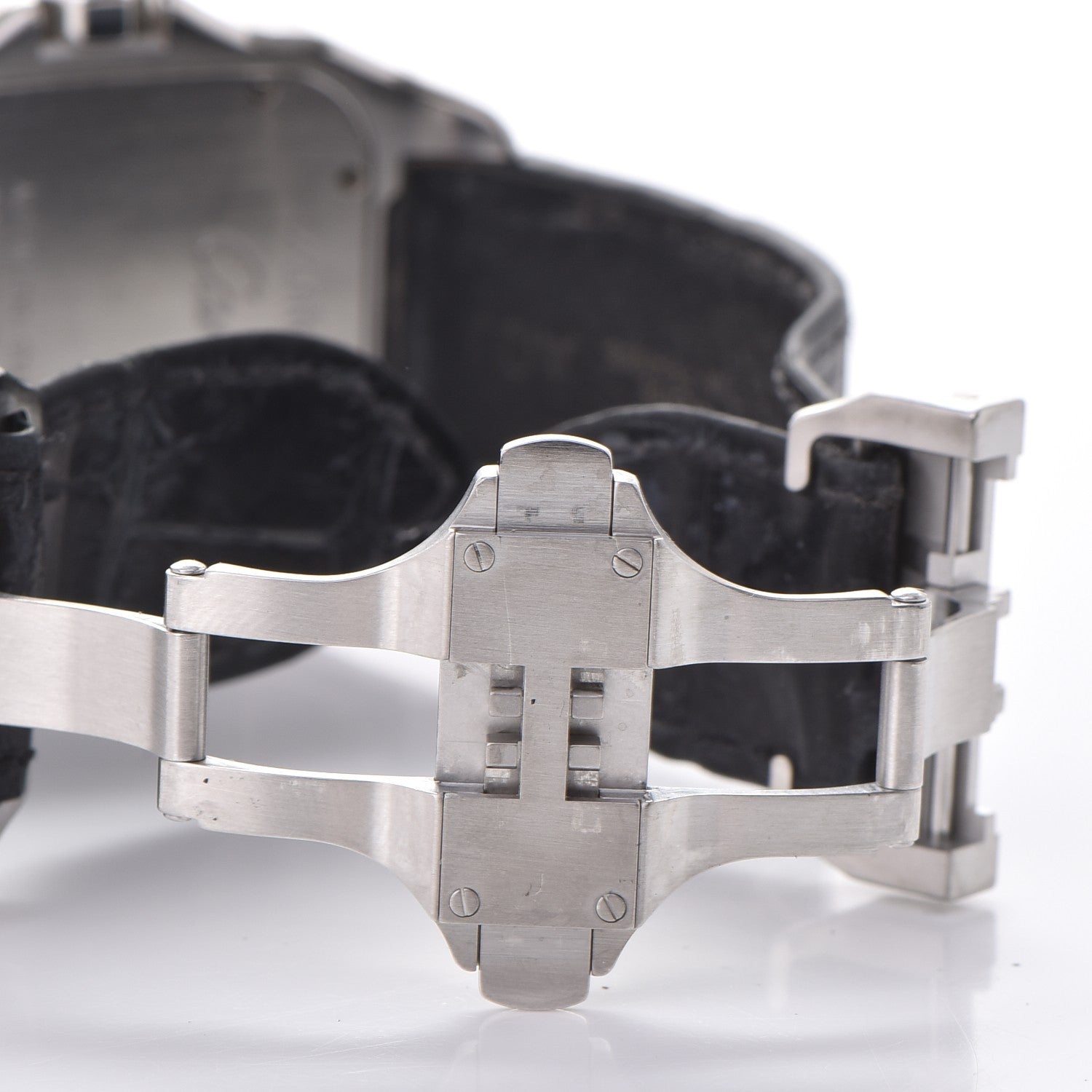 Cartier Stainless Steel Alligator 41mm Santos 100 Automatic Watch 7 of 10