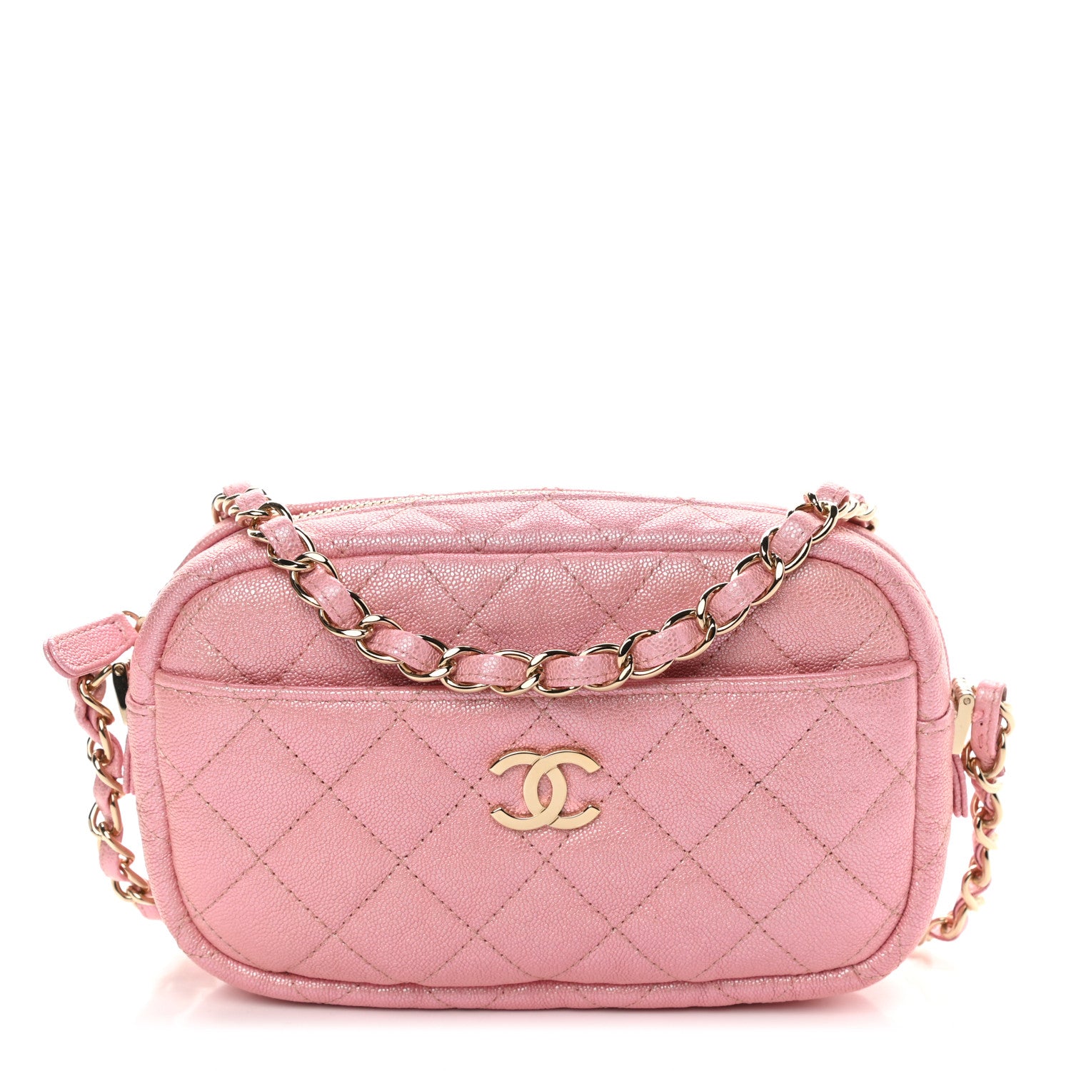 Chanel Iridescent Caviar Quilted Small Timeless Camera Case Pink 1 of 9