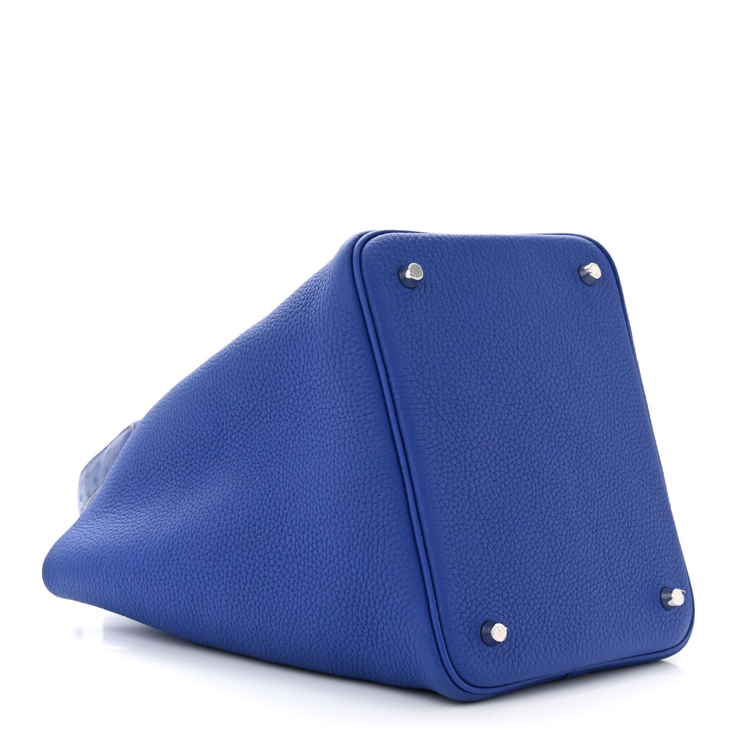 Taurillon Clemence Ostrich Touch Picotin Lock 22 Bleu Electrique