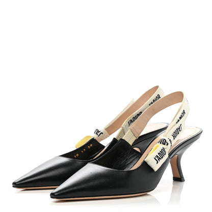 Christian Dior Lambskin Ribbon J'Adior Slingback 65mm Pumps 38 Black 3 of 8