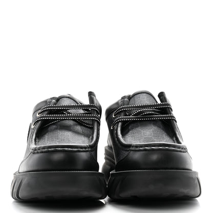 Gucci GG Supreme Monogram Quebec Calfskin Retro Interlocking G Mens Platform Derby Loafers 8.5 Black 2 of 11