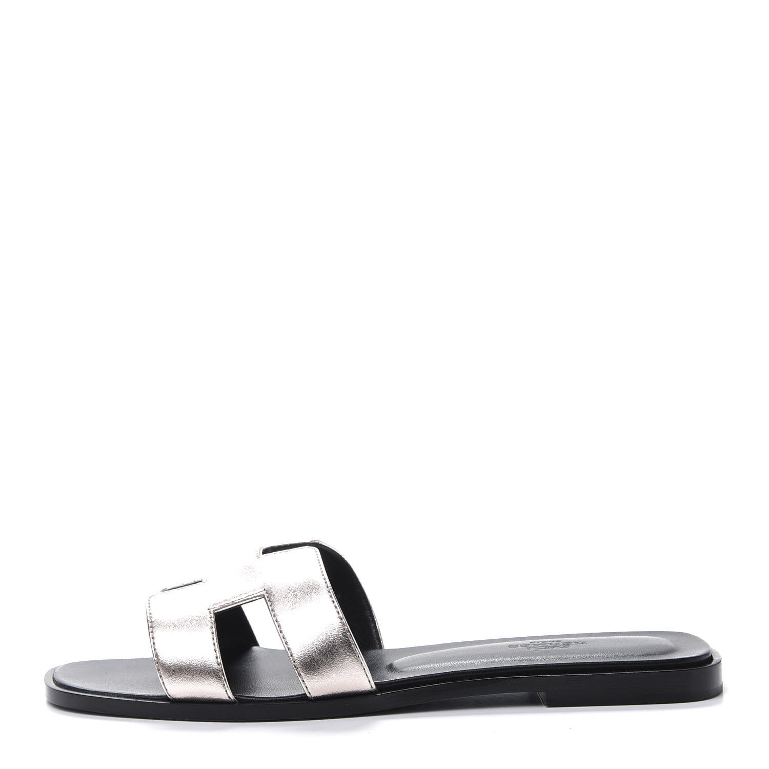 Hermes Metallic Calfskin Oran Sandals 39.5 Rose Dore 1 of 9