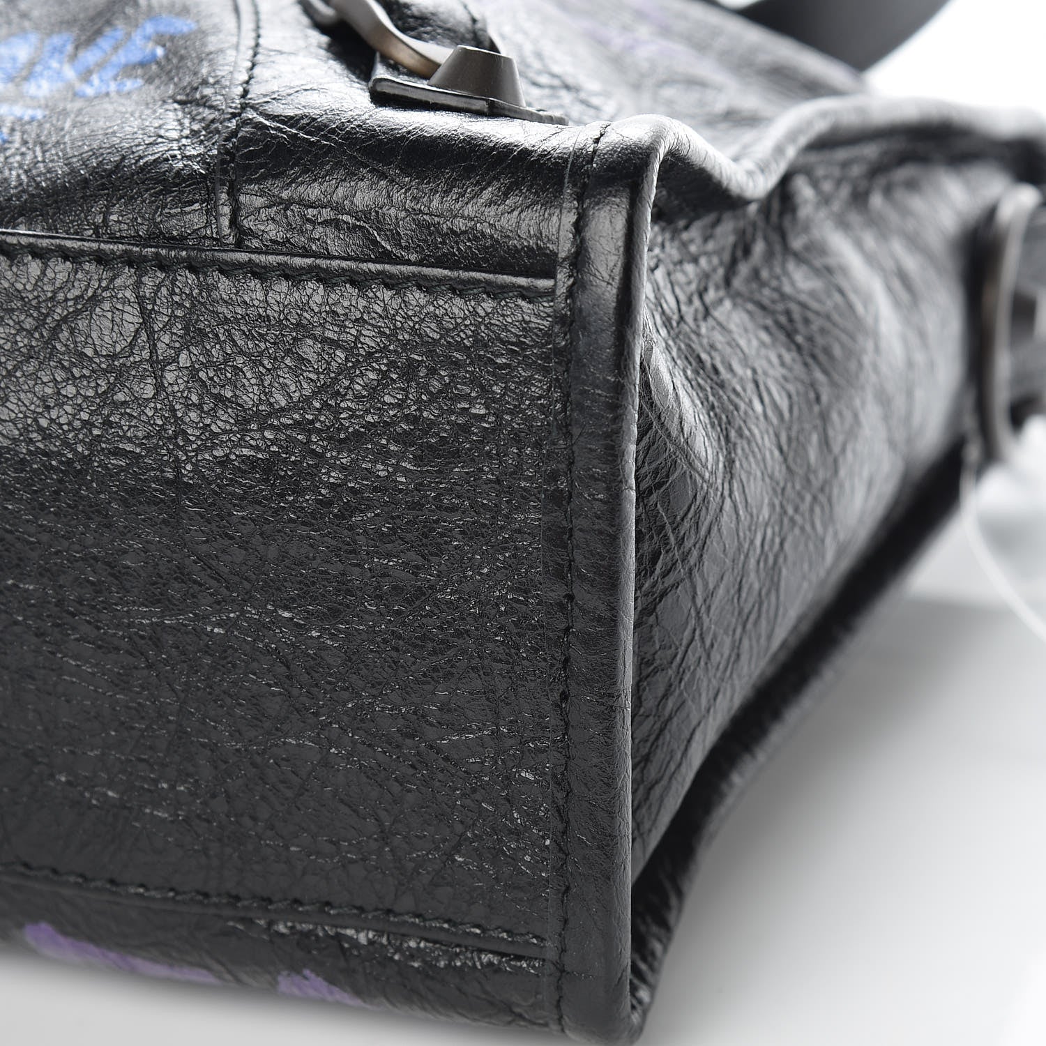 Balenciaga Agneau Arena Graffiti All Over Classic Hardware S City Black Bleu Violet 9 of 9