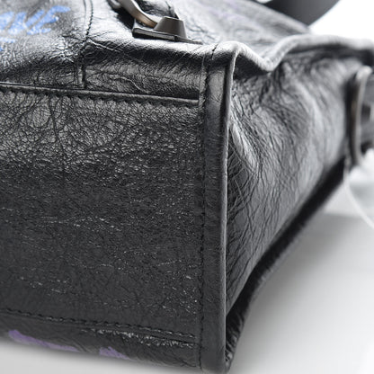 Balenciaga Agneau Arena Graffiti All Over Classic Hardware S City Black Bleu Violet 9 of 9